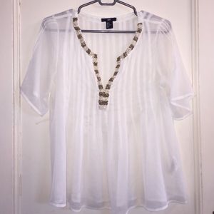 White Flowy Boho top